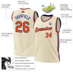 Custom Cream Orange-Royal Authentic Throwback Basketball Jersey