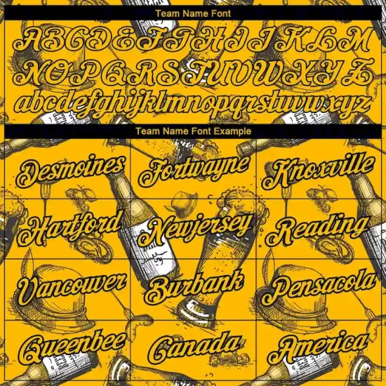 Custom Gold Black 3D Pattern Design Oktoberfest Beer Festival Performance T-Shirt