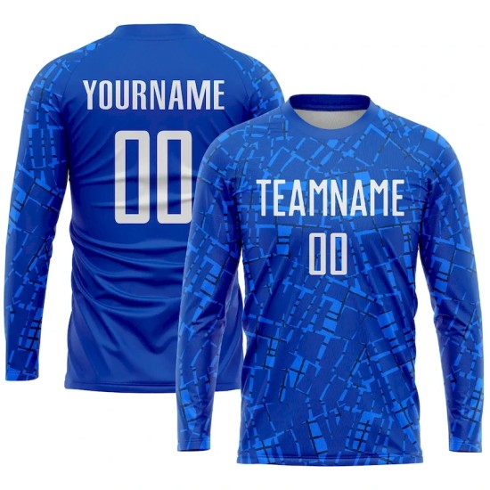 Custom Royal White Sublimation Soccer Uniform Jersey