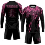 Custom Black Pink Sublimation Soccer Uniform Jersey Custom Black Pink Sublimation Soccer Uniform Jersey