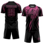 Custom Black Pink Sublimation Soccer Uniform Jersey Custom Black Pink Sublimation Soccer Uniform Jersey