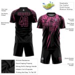 Custom Black Pink Sublimation Soccer Uniform Jersey Custom Black Pink Sublimation Soccer Uniform Jersey