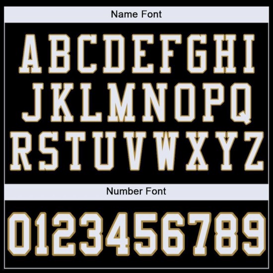 Custom Black White-Old Gold Mesh Authentic Football Jersey