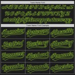 Custom Black Neon Green 3D Pattern Design Abstract Network Authentic Baseball Jersey