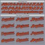 Custom Gray Orange-Navy Bomber Full-Snap Varsity Letterman Two Tone Hoodie Jacket Custom Gray Orange-Navy Bomber Full-Snap Varsity Letterman Two Tone Hoodie Jacket