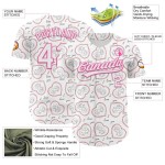 Custom White Pink 3D Pattern Design Mother's Day Love Authentic Baseball Jersey
