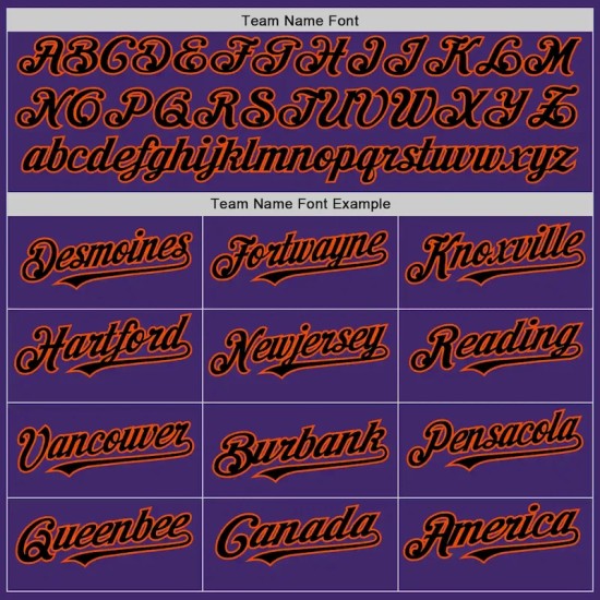 Custom Purple Black-Orange Line Authentic Baseball Jersey