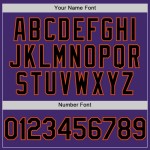 Custom Purple Black-Orange Line Authentic Baseball Jersey