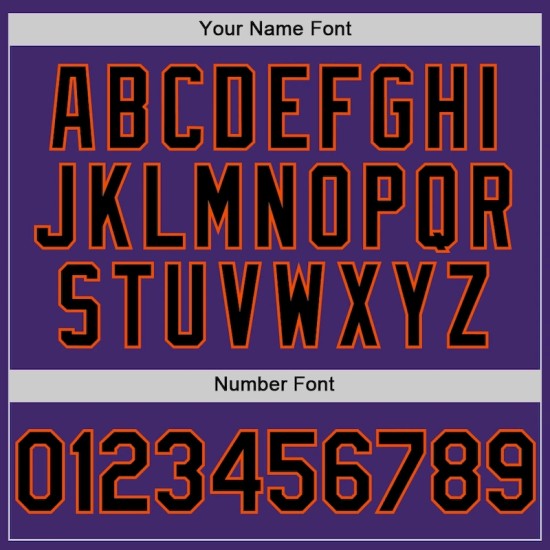 Custom Purple Black-Orange Line Authentic Baseball Jersey