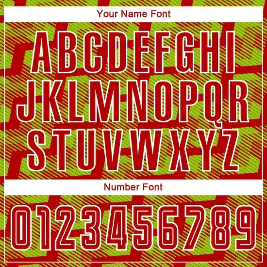 Custom Red Neon Green-White Line Sublimation Soccer Uniform Jersey