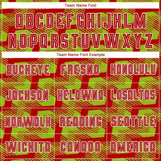 Custom Red Neon Green-White Line Sublimation Soccer Uniform Jersey