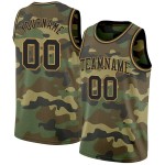 Custom Camo Black-Old Gold Authentic Salute To Service Basketball Jersey