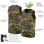 Custom Camo Black-Old Gold Authentic Salute To Service Basketball Jersey