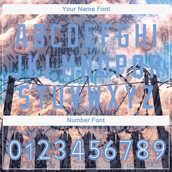 Custom Graffiti Pattern Light Blue-White 3D Freedom Authentic Baseball Jersey Custom Graffiti Pattern Light Blue-White 3D Freedom Authentic Baseball Jersey