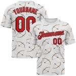 Custom White Fire Red-Black 3D Pattern Design Arrow Archery Bow Target Performance T-Shirt