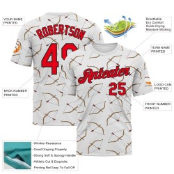 Custom White Fire Red-Black 3D Pattern Design Arrow Archery Bow Target Performance T-Shirt