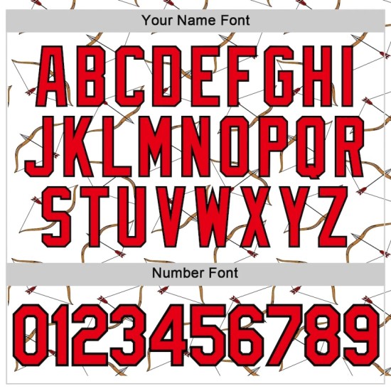 Custom White Fire Red-Black 3D Pattern Design Arrow Archery Bow Target Performance T-Shirt