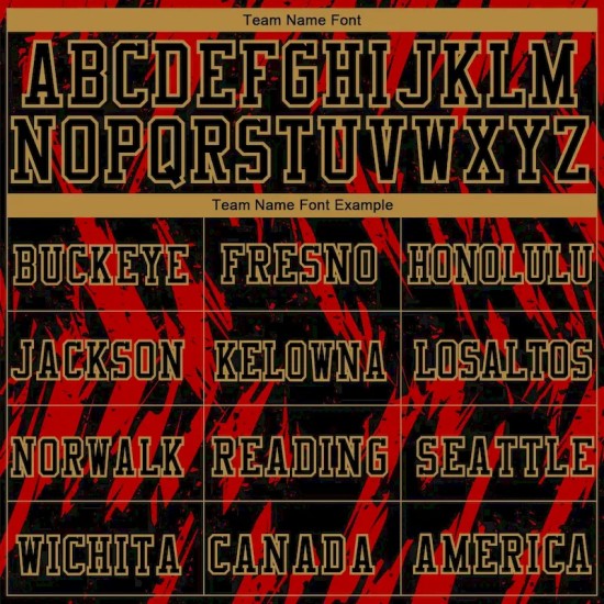 Custom Red Black-Old Gold Round Neck Sublimation Basketball Suit Jersey