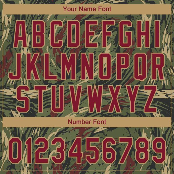 Custom Olive Crimson-Old Gold 3D Pattern Design Authentic Salute To Service Baseball Jersey - Image 5