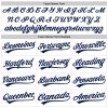 Custom White Navy 3D Pattern Design Curve Lines Authentic Baseball Jersey - Image 4