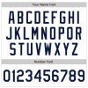 Custom White Navy 3D Pattern Design Curve Lines Authentic Baseball Jersey - Image 5