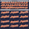 Custom Navy Orange-White Line Authentic Baseball Jersey - Image 4