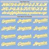 Custom Light Blue White-Yellow 3D Pattern Design Gradient Style Twinkle Star Authentic Baseball Jersey - Image 4