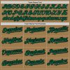 Custom Old Gold Kelly Green-Black 3 Colors Arm Shapes Authentic Baseball Jersey - Image 5