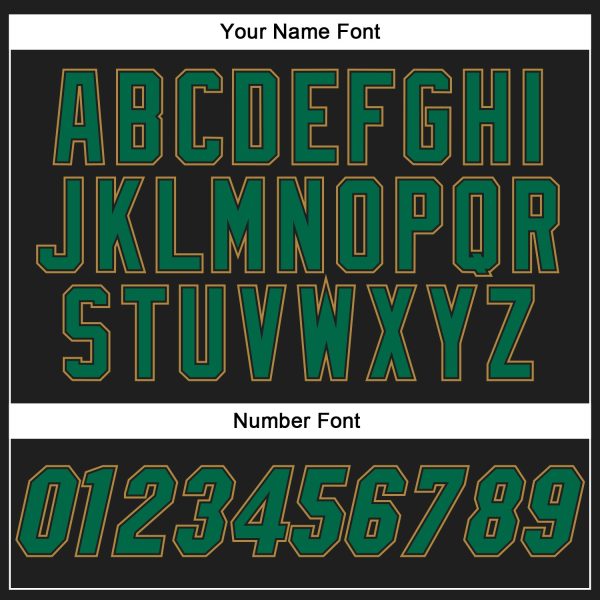Custom Black Kelly Green-Old Gold Authentic Baseball Jersey - Image 5