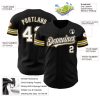 Custom Black White-Old Gold Authentic Baseball Jersey - Image 3