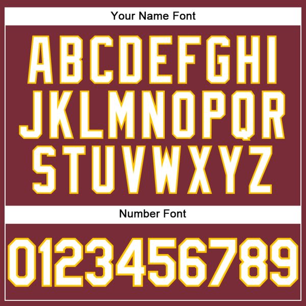 Custom Burgundy White-Yellow Performance T-Shirt - Image 4