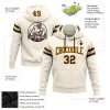Custom Stitched Cream Brown-Gold Football Pullover Sweatshirt Hoodie - Image 2
