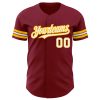 Custom Crimson White-Gold Authentic Baseball Jersey - Image 2