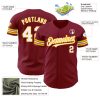 Custom Crimson White-Gold Authentic Baseball Jersey - Image 3
