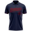 Custom Navy Navy-Red Performance Vapor Golf Polo Shirt - Image 2
