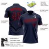Custom Navy Navy-Red Performance Vapor Golf Polo Shirt - Image 3