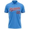 Custom Powder Blue Crimson-White Performance Vapor Golf Polo Shirt - Image 2