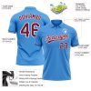 Custom Powder Blue Crimson-White Performance Vapor Golf Polo Shirt - Image 3