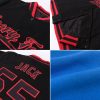 Custom Powder Blue Black-Orange Bomber Full-Snap Varsity Letterman Jacket - Image 2