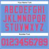 Custom Light Blue Neon Pink Mesh Authentic Throwback Baseball Jersey - Image 5