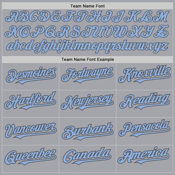 Custom Gray Light Blue-Steel Gray Authentic Raglan Sleeves Baseball Jersey - Image 4