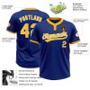 Custom Royal Gold-White Two-Button Unisex Softball Jersey - Image 3