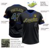 Custom Black Royal Pinstripe Yellow Two-Button Unisex Softball Jersey - Image 3