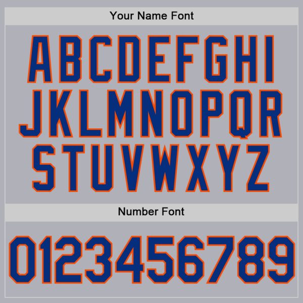 Custom Gray Royal-Orange Two-Button Unisex Softball Jersey - Image 5
