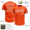 Custom Orange White-Gray Two-Button Unisex Softball Jersey - Image 3