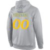 Custom Stitched Gray Gold Sports Pullover Sweatshirt Hoodie - Image 3