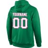 Custom Stitched Kelly Green White-Pink Sports Pullover Sweatshirt Hoodie - Image 3