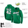 Custom Stitched Kelly Green White-Pink Sports Pullover Sweatshirt Hoodie - Image 4