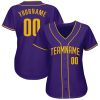 Custom Purple Gold Authentic Baseball Jersey - Image 2