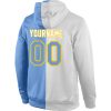 Custom Stitched White Light Blue-Gold Split Fashion Sports Pullover Sweatshirt Hoodie - Image 3